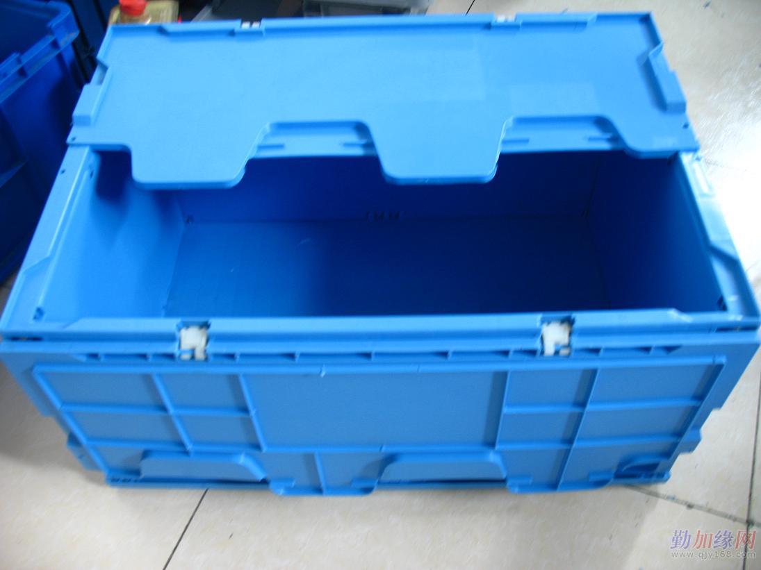 供应沈阳蓝色塑料折叠箱 可翻盖式折叠周转箱上海塑料