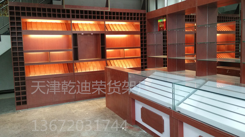 出售天津木制烟酒展柜 红酒展柜 木制烤漆展柜 天津展柜厂