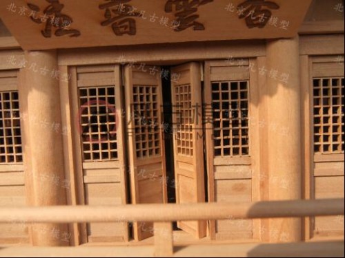 北京中式古建筑模型 纯实木古建筑模型 古建场