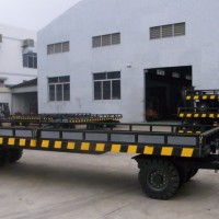 供應20T雙牽引活動式護欄平板拖車